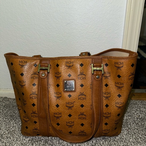 MCM Cognac Visetos Tote Bag - Picture 4 of 6